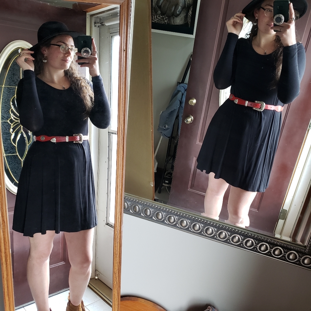 COMFY Black Long Sleeve Dress